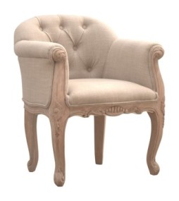Fauteuil capitonné profond de style français