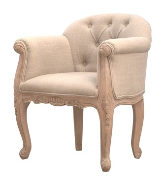Fauteuil capitonné profond de style français