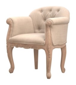 Fauteuil capitonné profond de style français