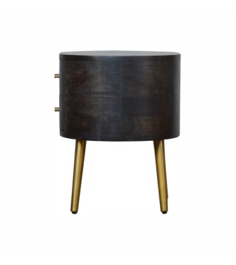 Table de chevet noir cendré avec pieds en laiton