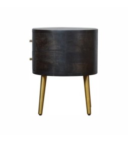 Table de chevet noir cendré avec pieds en laiton