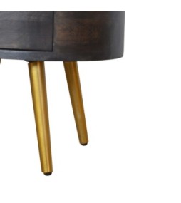 Table de chevet noir cendré avec pieds en laiton