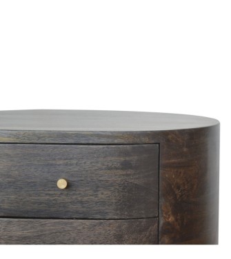 Table de chevet noir cendré avec pieds en laiton