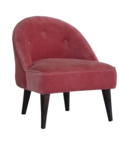 Pink Velvet Deep Button Chair