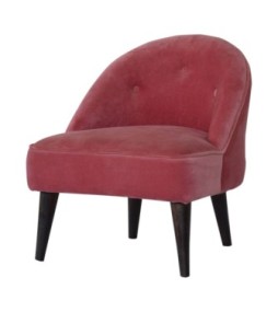 Pink Velvet Deep Button Chair