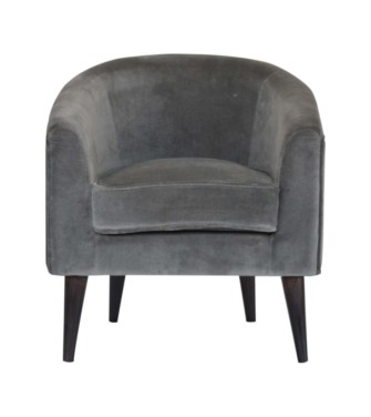 Fauteuil de style nordique en velours gris