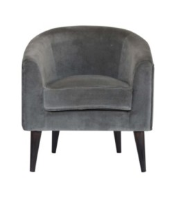 Fauteuil de style nordique en velours gris