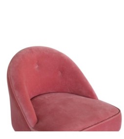 Pink Velvet Deep Button Chair
