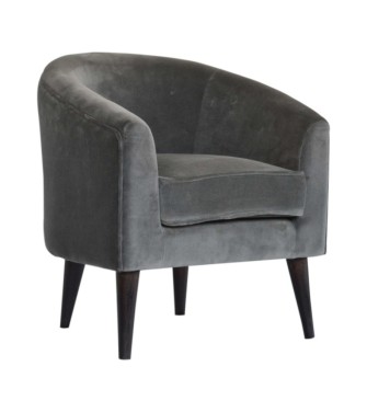 Fauteuil de style nordique en velours gris