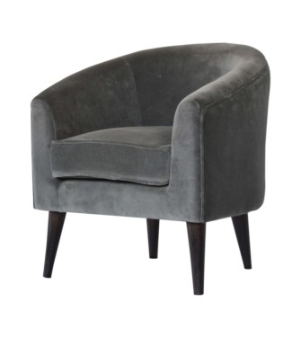 Fauteuil de style nordique en velours gris