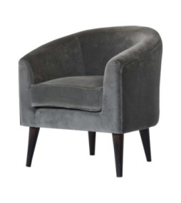 Fauteuil de style nordique en velours gris