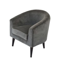 Fauteuil de style nordique en velours gris