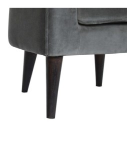 Fauteuil de style nordique en velours gris