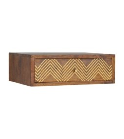 Table de chevet murale à chevrons