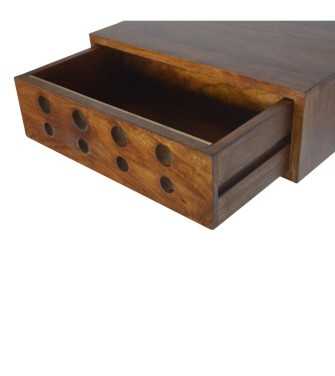Table de chevet flottante en laiton ajouré
