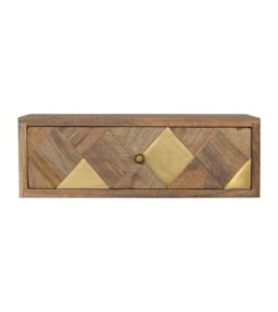 Table de chevet murale avec incrustations en laiton