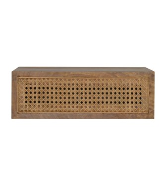 Table de chevet murale en rotin