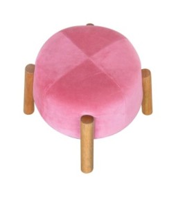 Repose-pieds conique en velours rose
