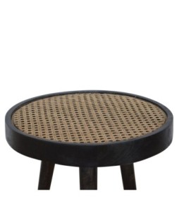 Carbon Black Rattan End Table