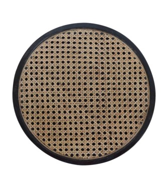 Carbon Black Rattan End Table