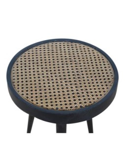 Carbon Black Rattan End Table