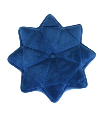 Blue Velvet Star Footstool
