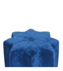 Blue Velvet Star Footstool