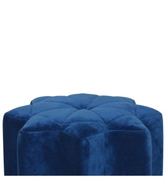 Blue Velvet Star Footstool