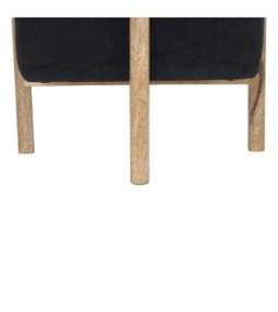 Repose-pieds en bois massif et velours noir