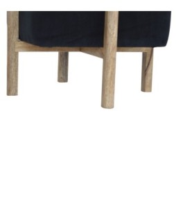 Repose-pieds en bois massif et velours noir