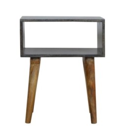 Table de chevet ouverte en noir carbone