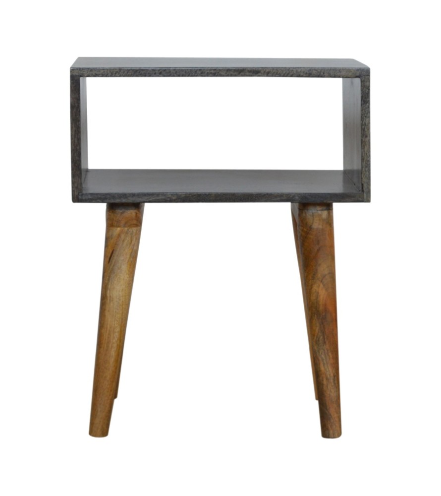 Table de chevet ouverte en noir carbone