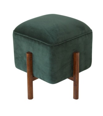 Emerald Velvet Solid Wood Footstool