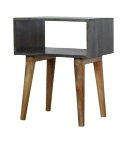 Table de chevet ouverte en noir carbone