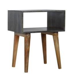 Table de chevet ouverte en noir carbone