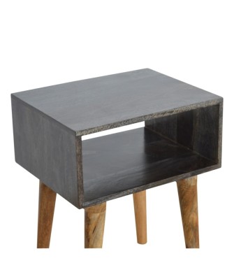 Table de chevet ouverte en noir carbone