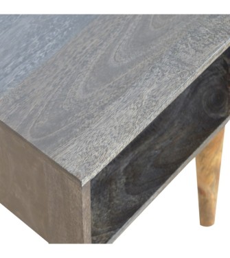 Table de chevet ouverte en noir carbone