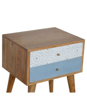 Blue Patterned Bedside