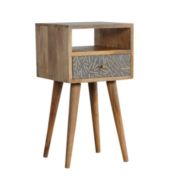 Table de chevet à tiroirs en mini-copeaux de ciment