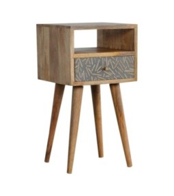 Table de chevet à tiroirs en mini-copeaux de ciment