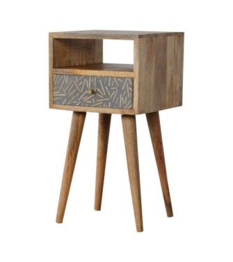 Table de chevet à tiroirs en mini-copeaux de ciment
