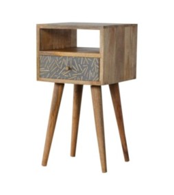 Table de chevet à tiroirs en mini-copeaux de ciment