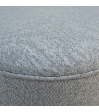 Round Grey Tweed Footstool