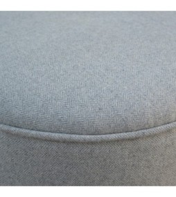 Round Grey Tweed Footstool