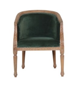 Fauteuil d'appoint en velours émeraude