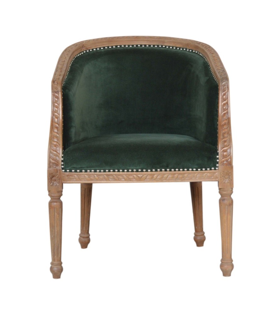 Fauteuil d'appoint en velours émeraude