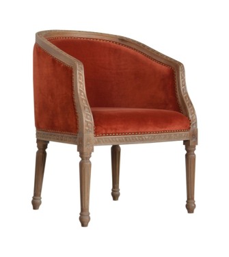 Fauteuil d'appoint en velours rouille