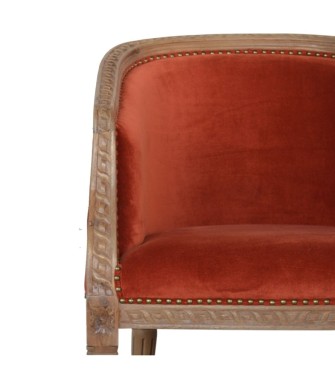 Fauteuil d'appoint en velours rouille