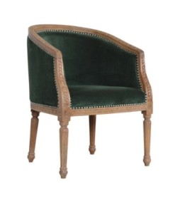 Fauteuil d'appoint en velours émeraude