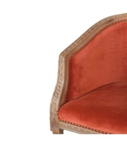 Fauteuil d'appoint en velours rouille